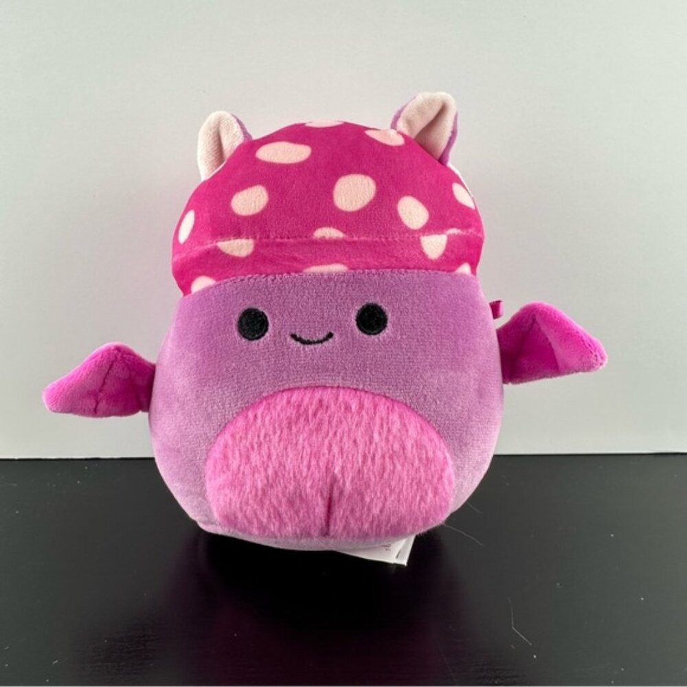 Squishmallow Cosimo the Mushroom Bat Pink Purple 5” Small Soft Plush Toy